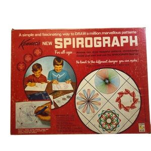 Vintage 1968 Spirograph, missing spool 36, 40 and pens, instructions included
